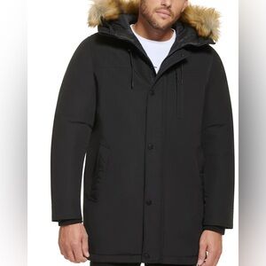 Calvin Klein Men's Parka with Faux-Fur Lined Hood